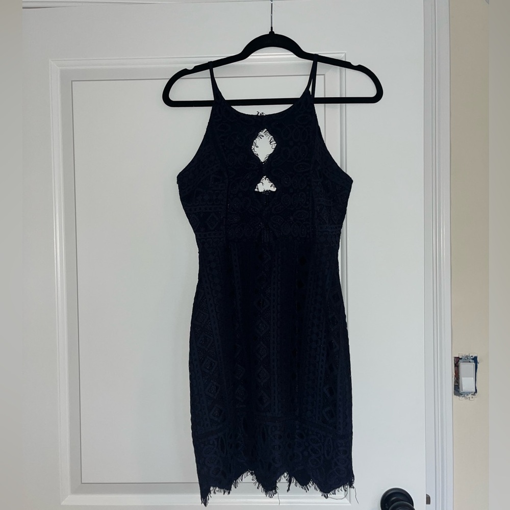 Blue lace dress